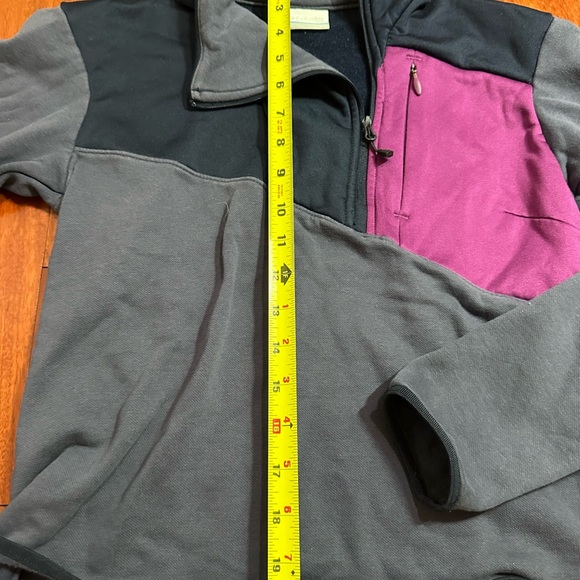 Womens Columbia Lodge Hybrid Fleece Jacket S Colorblock XS Navy Purple - Picture 6 of 11